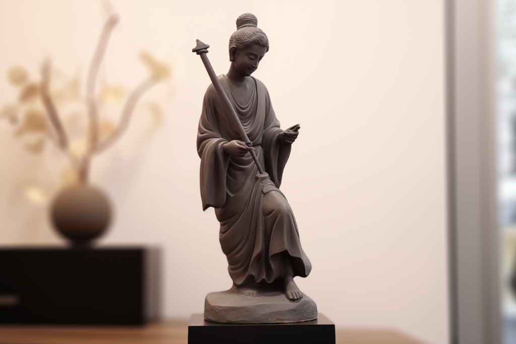 Sculpture japonaise en Bonze, époque Meiji